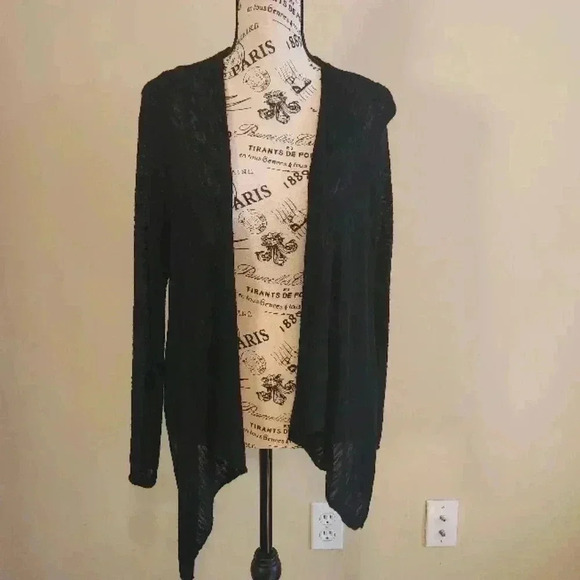 Torrid Black Open-Front Sweater, 00x - Picture 3 of 8